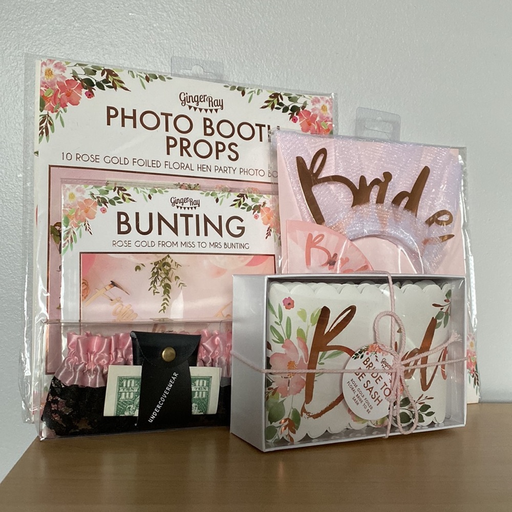 NIB Ginger Ray Floral Rose Gold Bridal Shower Bundle